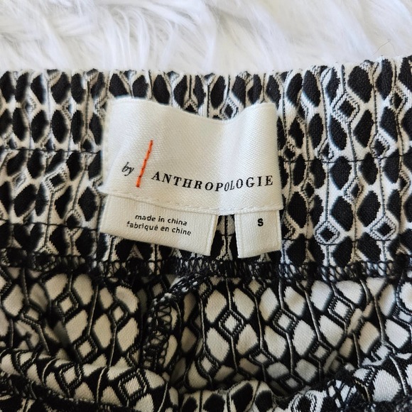 NWOT‎ Anthropologie Women's Pull On Black & White Patterned Tapered Pant. Size S - Picture 8 of 12